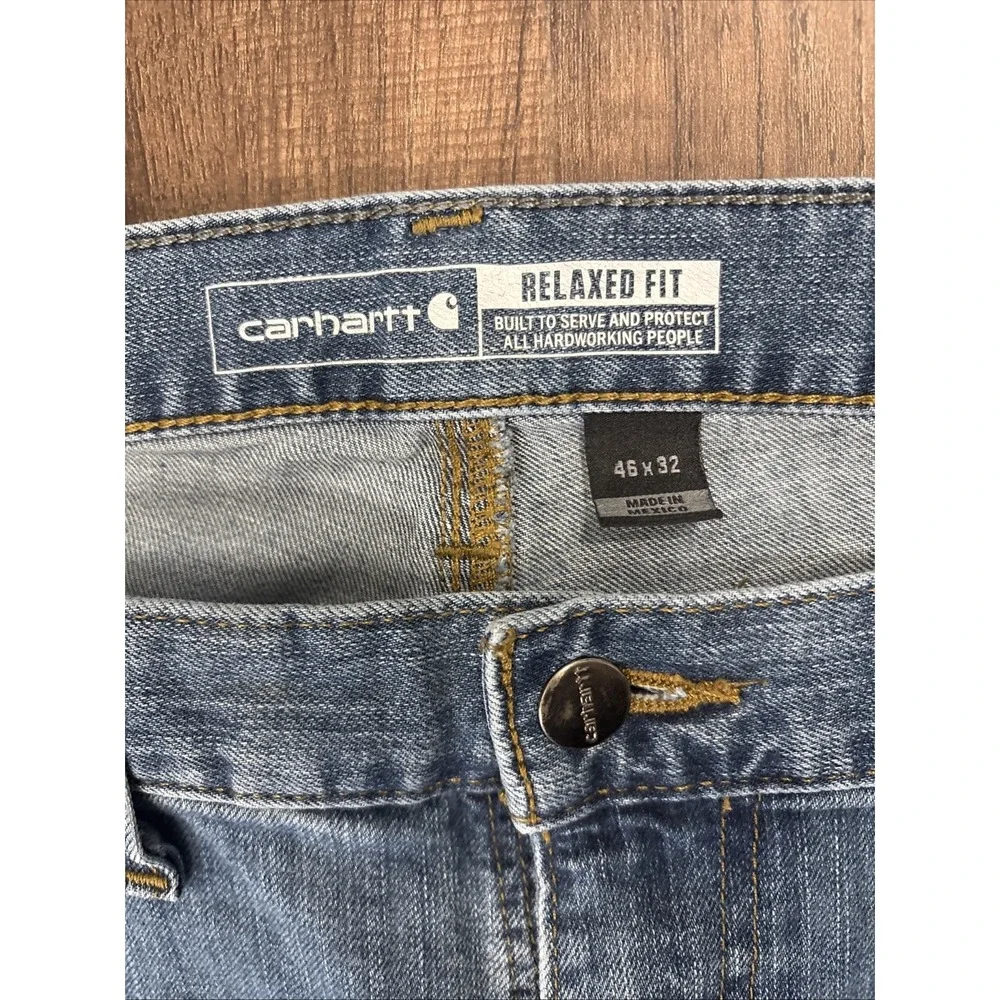 Carhartt Rugged Flex Relaxed Fit Jeans Men's‎ 46x30 Shrunk Denim Pants BD2804-M